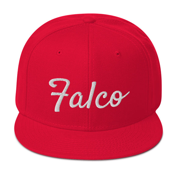 Red and White Falco Snapback Hat