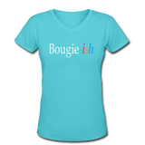 Bougie-ish V neck T-Shirt - aqua